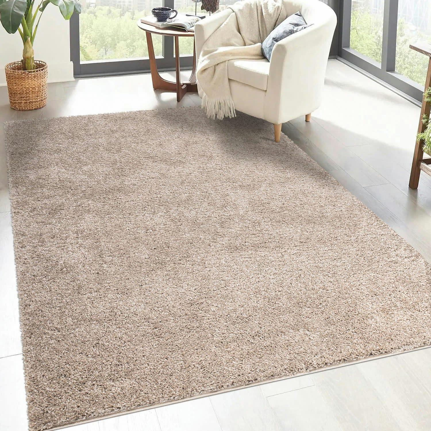 SOFTY - Tapis à poils longs SOFTY sable 150x150cm