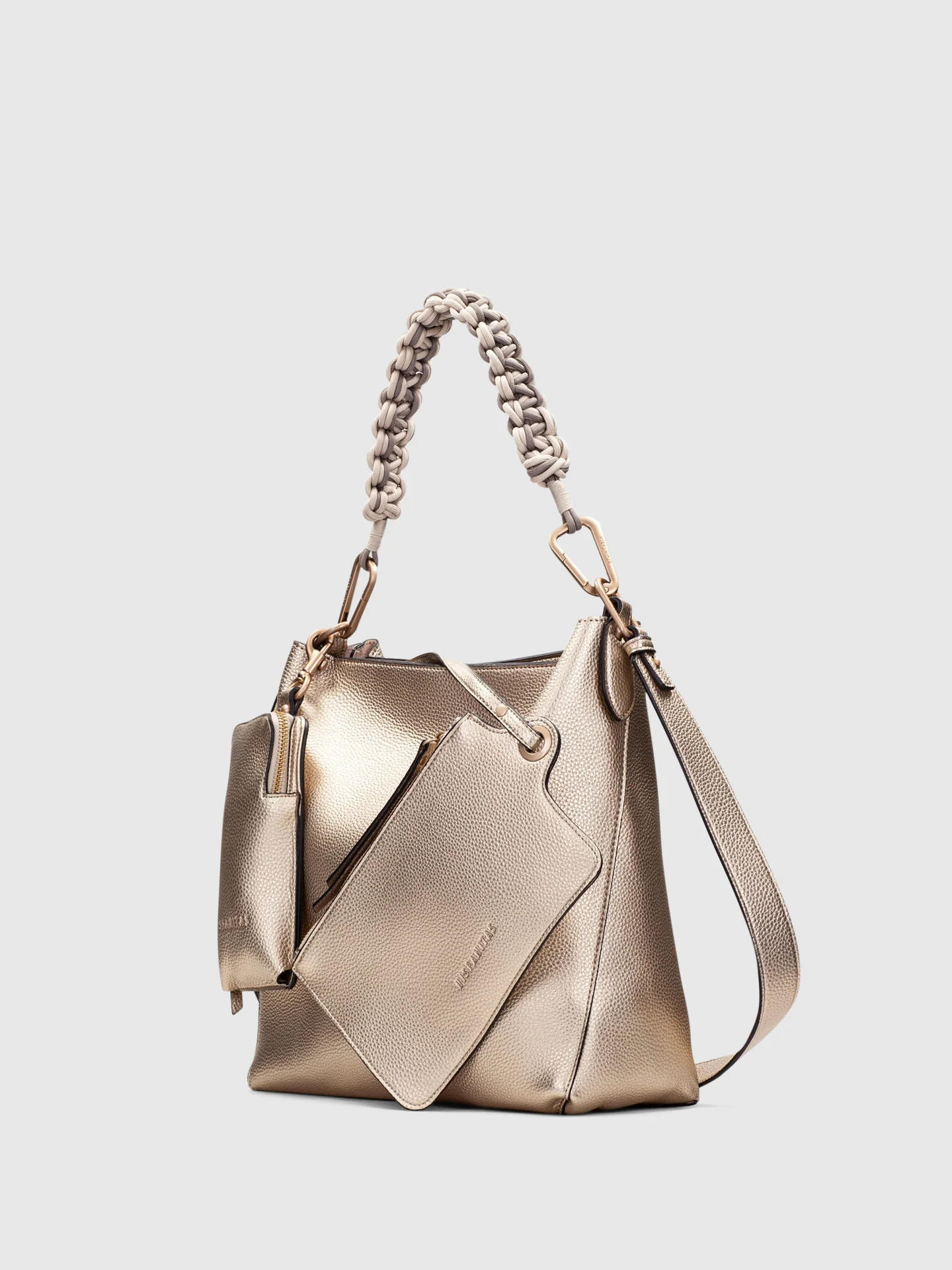 Mala de Ombro em Champanhe