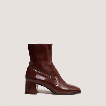 Bottines à bouts ovalesen cuir vieilli marron | ARGENTAT