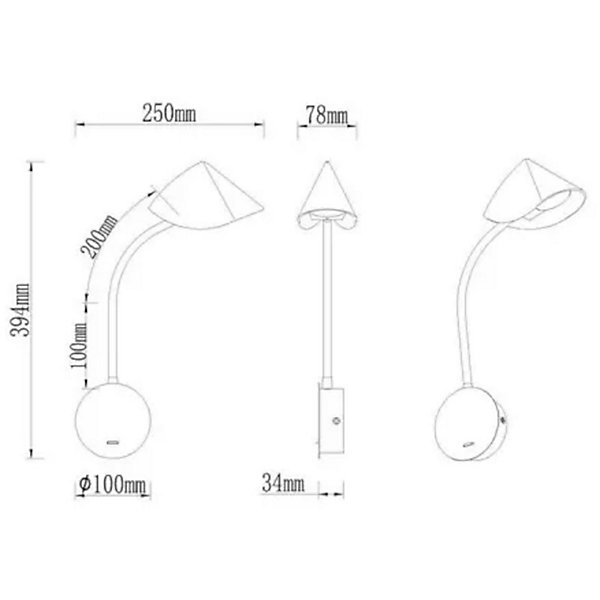 Applique murale Led liseuse orientable blanche - Mantra - Goa