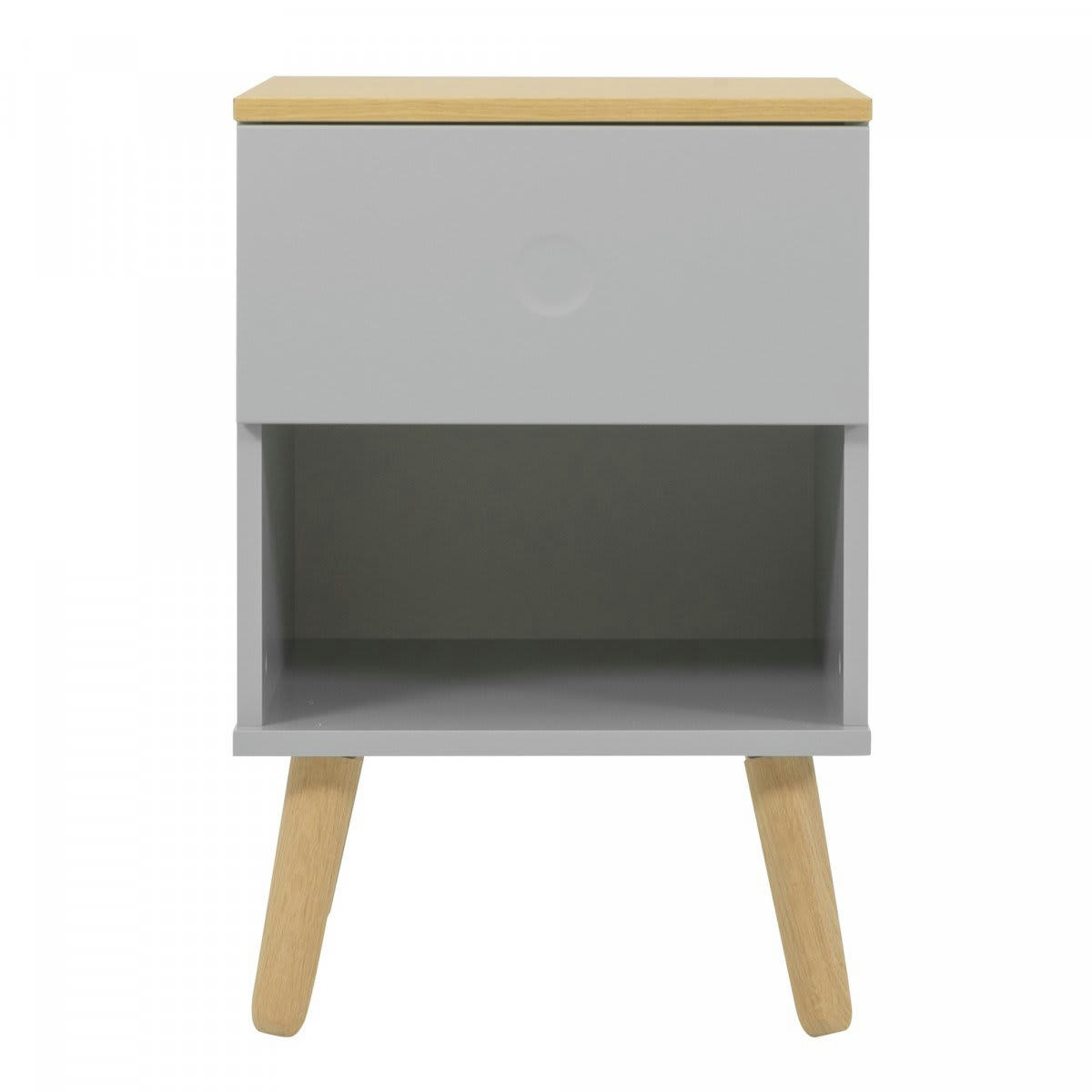 ZINO - Table de chevet 1 tiroir en bois gris