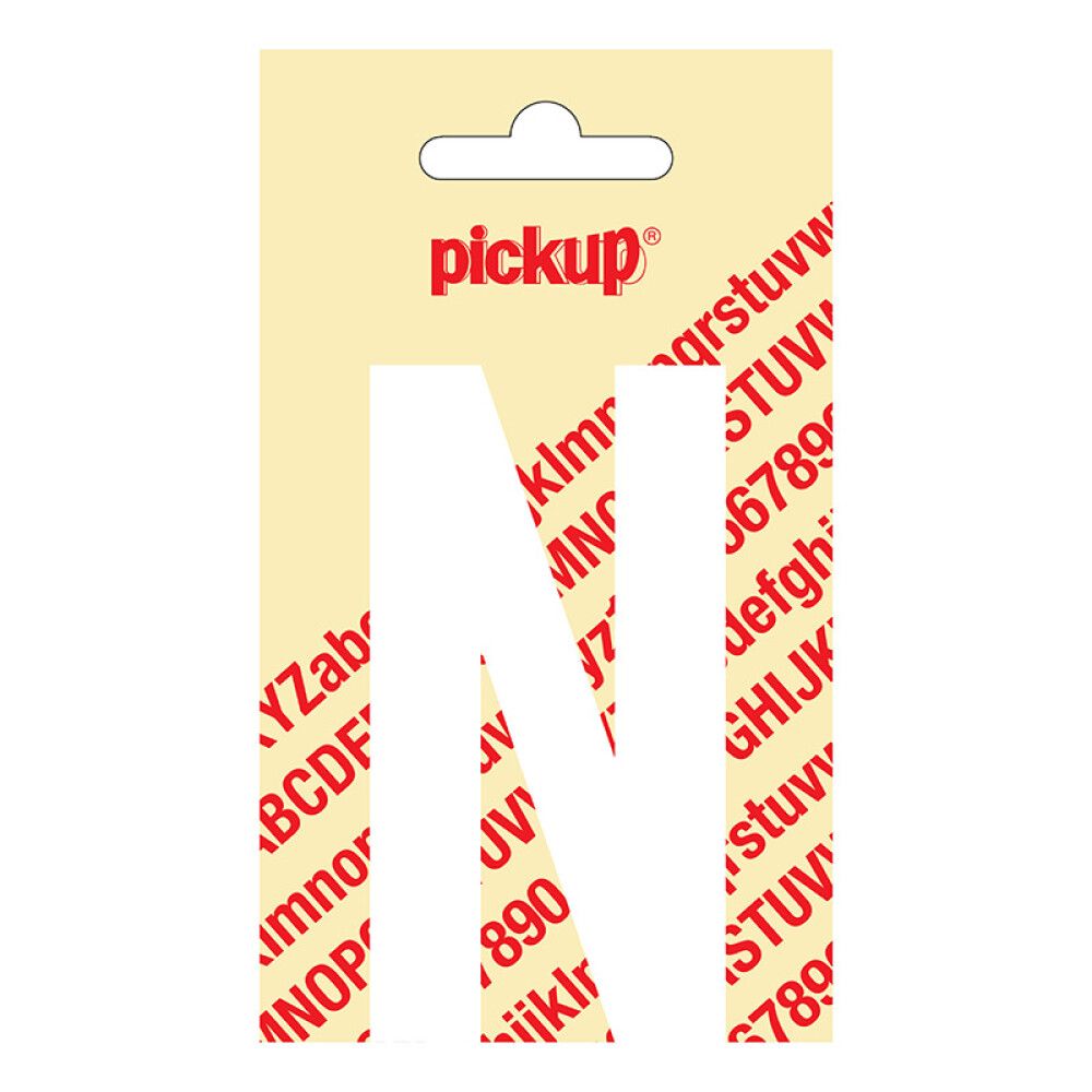 BOKSTAV PICKUP NOBEL N HVIT 90 MM SELVKLEBENDE