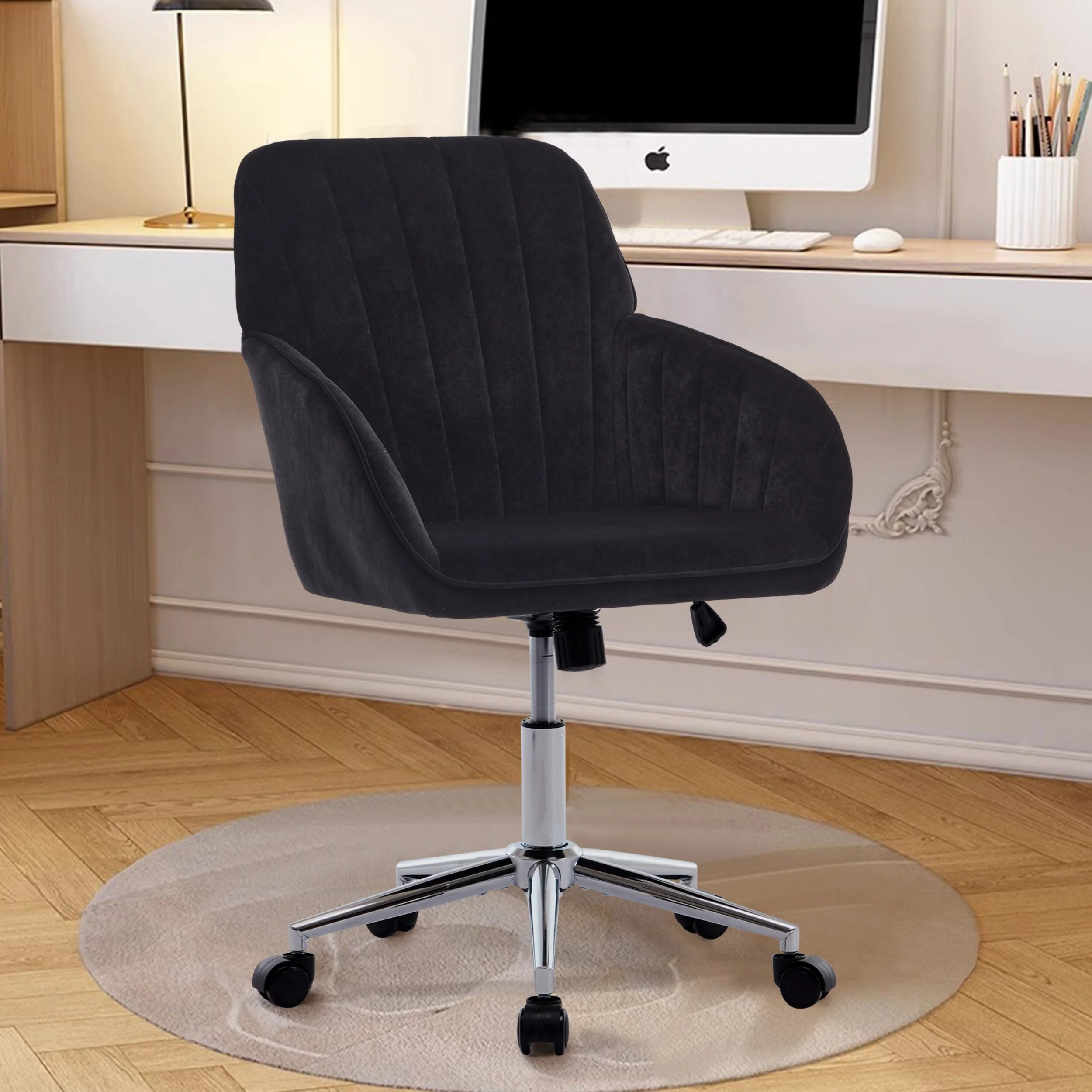 Modern Upholstered Swivel Office Chair