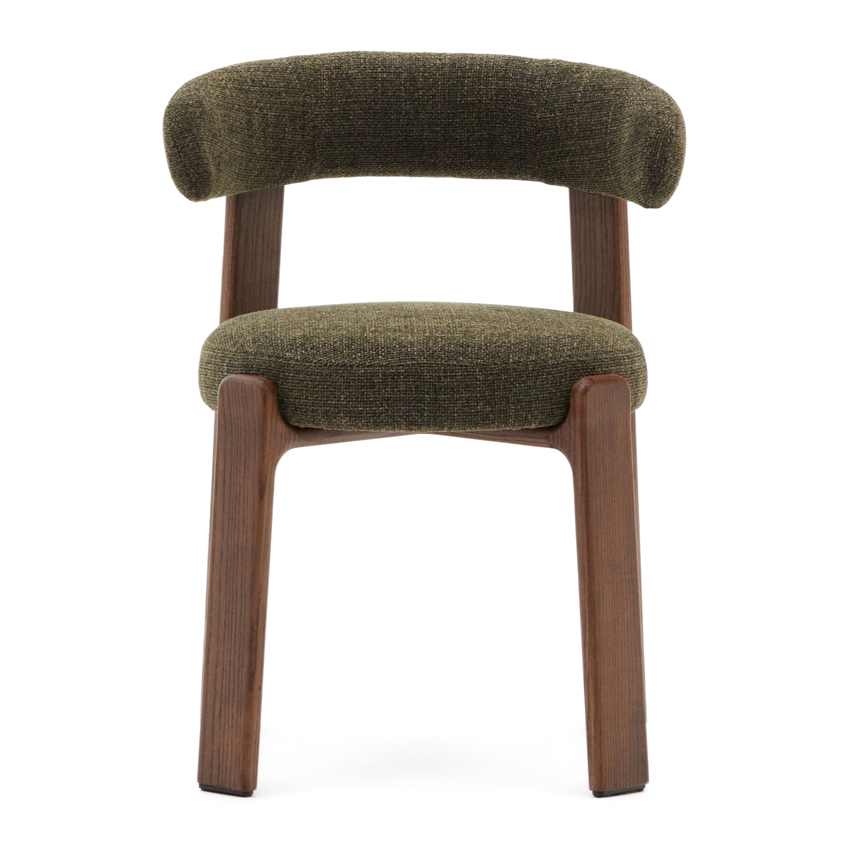 Kave Home Granite Eetkamerstoel - Groen / Donker Essenhout