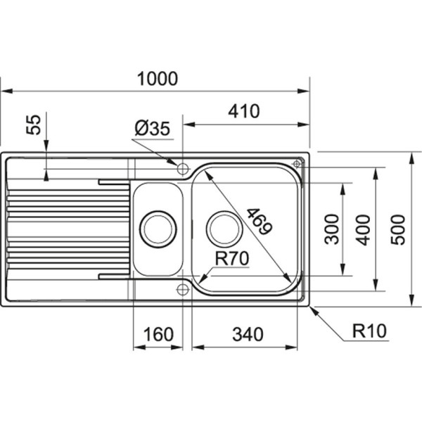 FRANKE Zlewozmywak SRL 651 stal len 101.0368.326