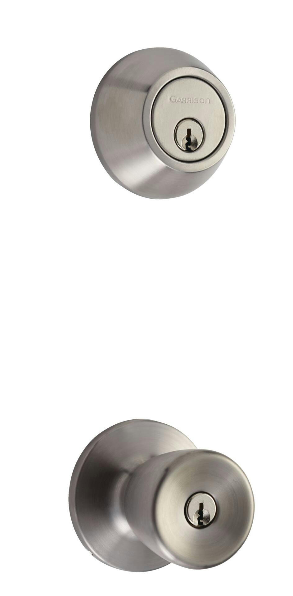 Garrison Tulip Door Knob & Deadbolt Lock Combo Pack, Stainless-Steel