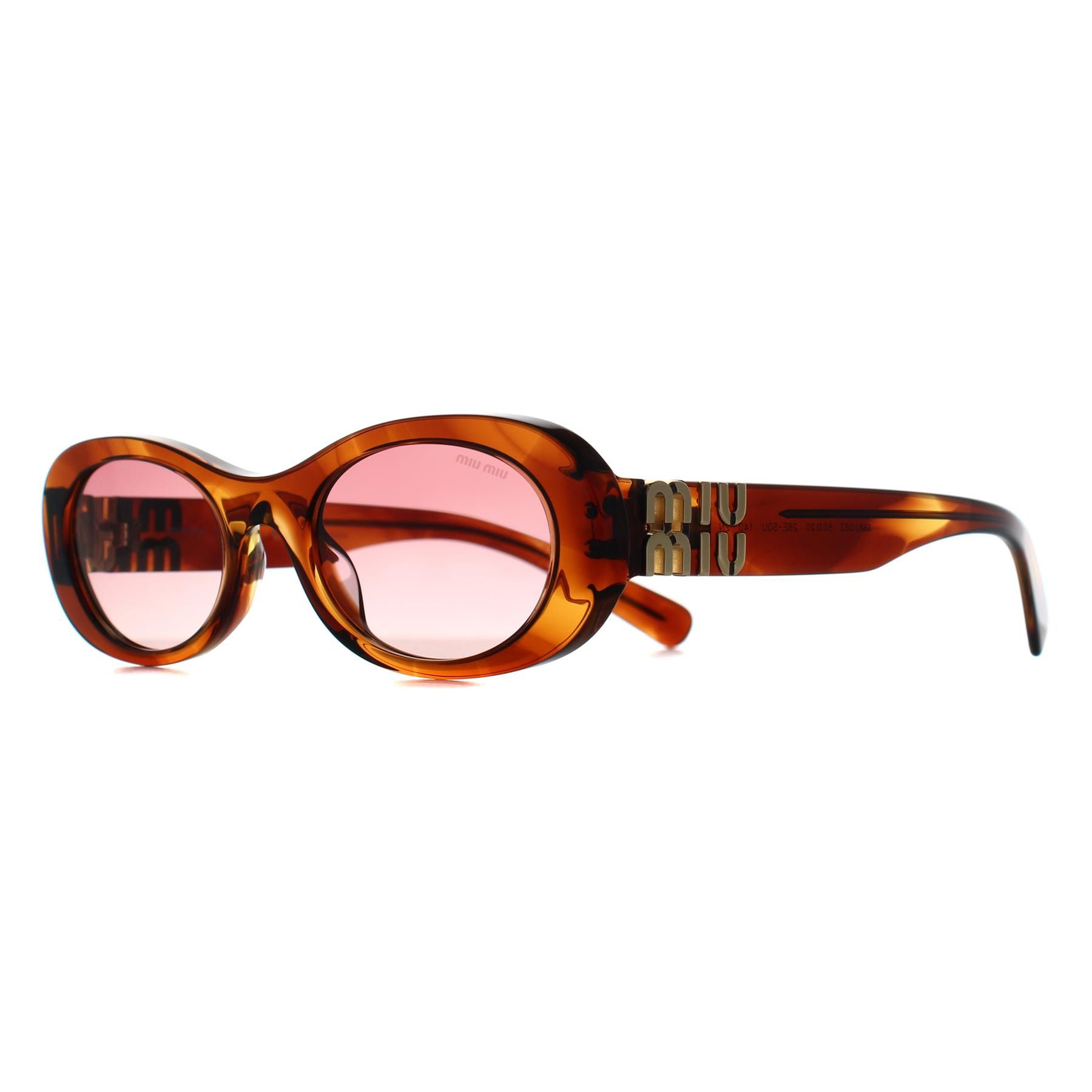 Miu Miu Oval Striped Tobacco Etruscan Pink Gradient MU06ZS