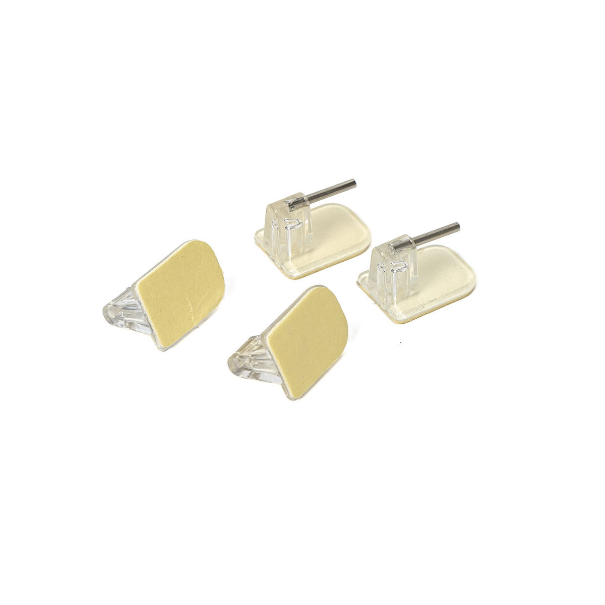 Conjunto de 4 suportes adesivos transparentes