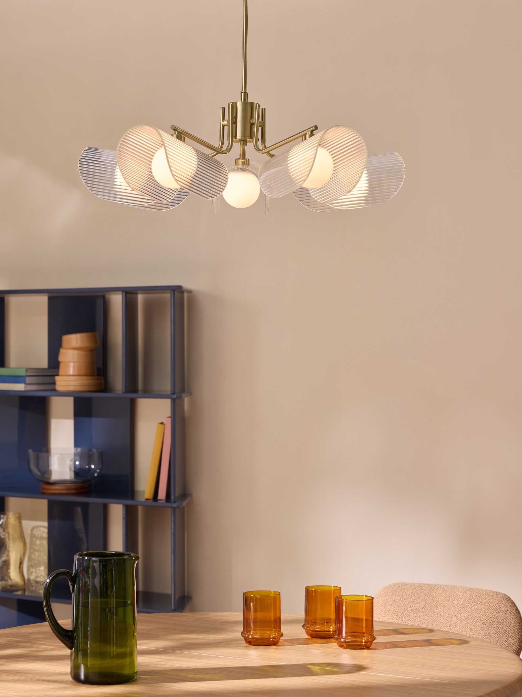 Fadi 5 Light Pendant in Brass in Brass