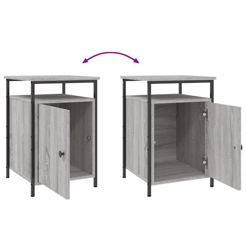 NNEVL Bedside Cabinets 2 pcs Grey Sonoma 40x42x60 cm Engineered Wood