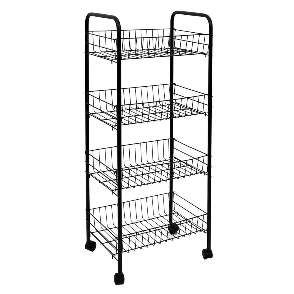 - Desserte à roulettes 4 niveaux noire