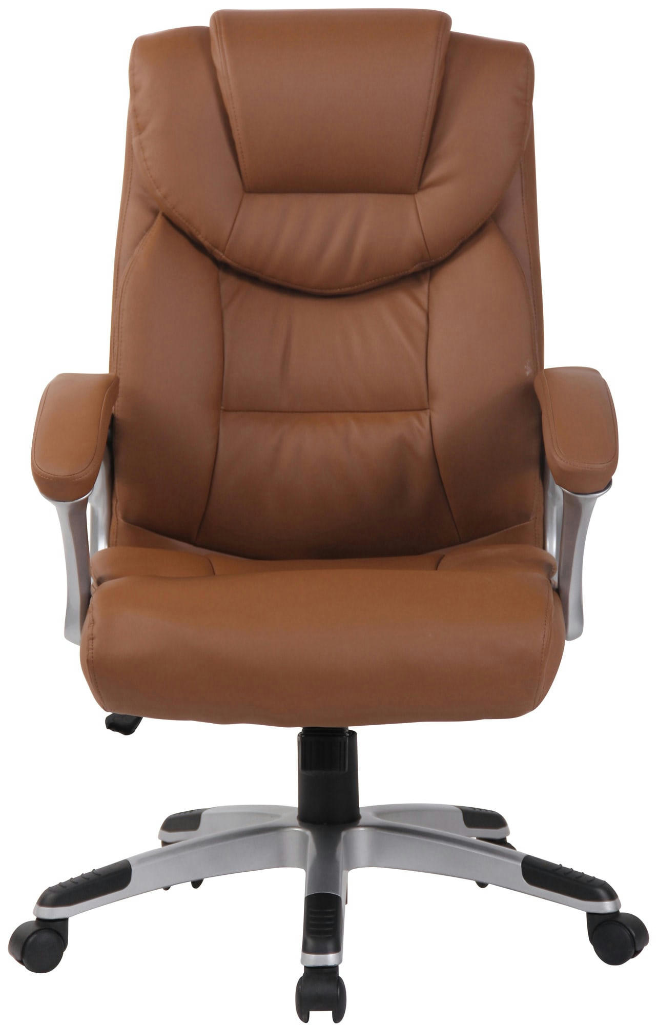 TEXAS - Chaise de bureau réglable pivotant en similicuir Marron clair