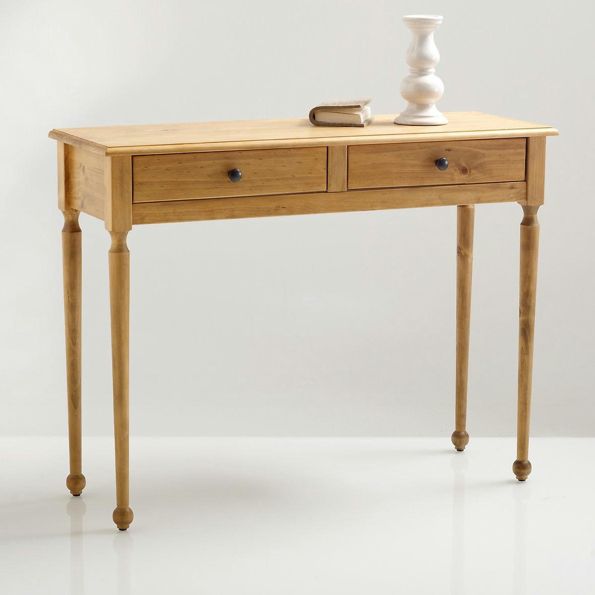 Console 2 tiroirs, pin massif
