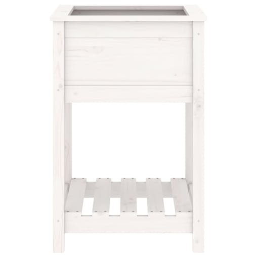 NNEVL Planter with Shelf White 54x54x81 cm Solid Wood Pine