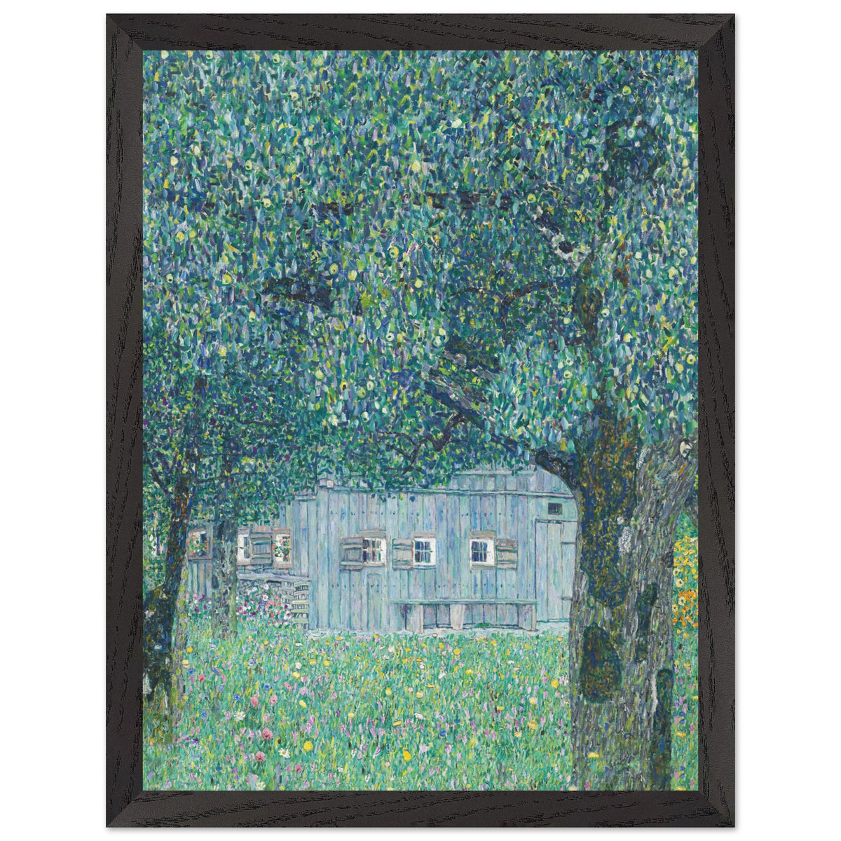 Artfulprints Poster met Lijst Gustav Klimt - Farmhouse in upper Austria  - 30x40 cm - Donkergroen