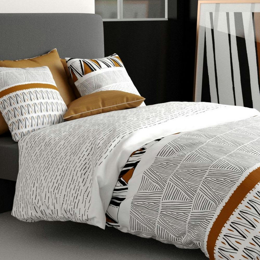 - Parure de lit 2 places coton à motif 220x240 cm