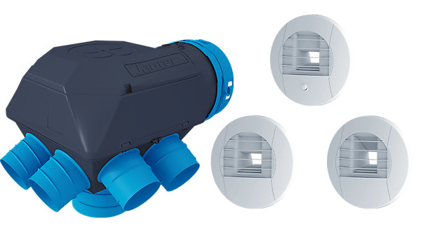 KIT VMC simple flux hygroréglable Sauter Gauli classique 1 cuisine et jusqu'à 6 sanitaires