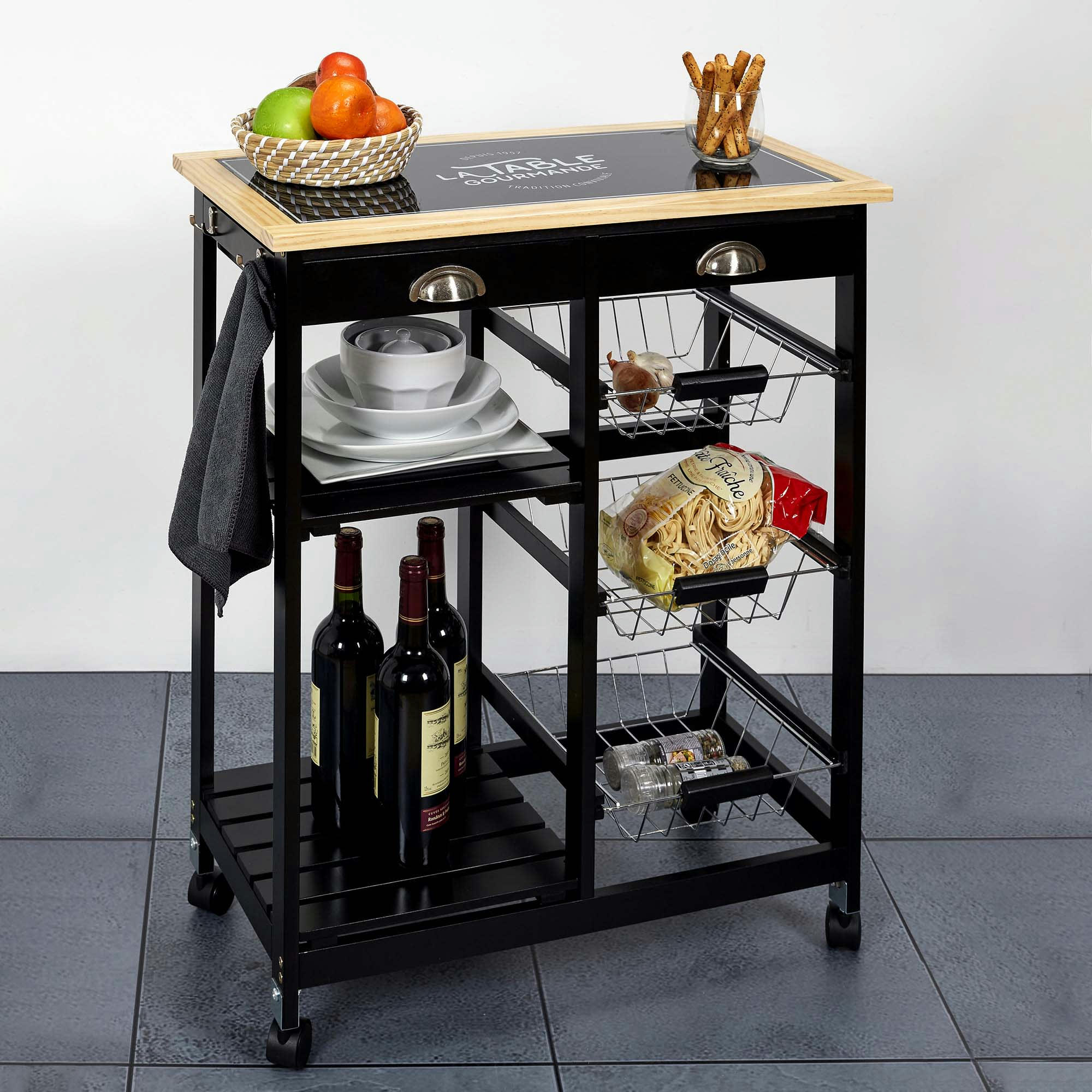 - Desserte de cuisine à roulettes bistrot