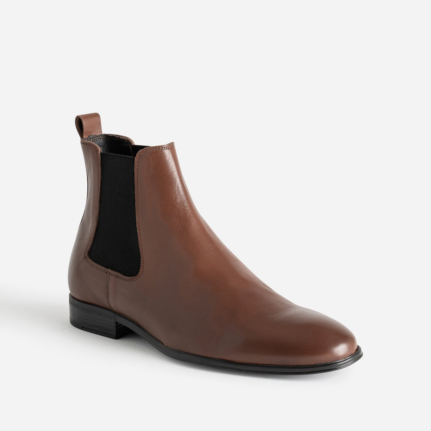 Chelsea boots marron en cuir