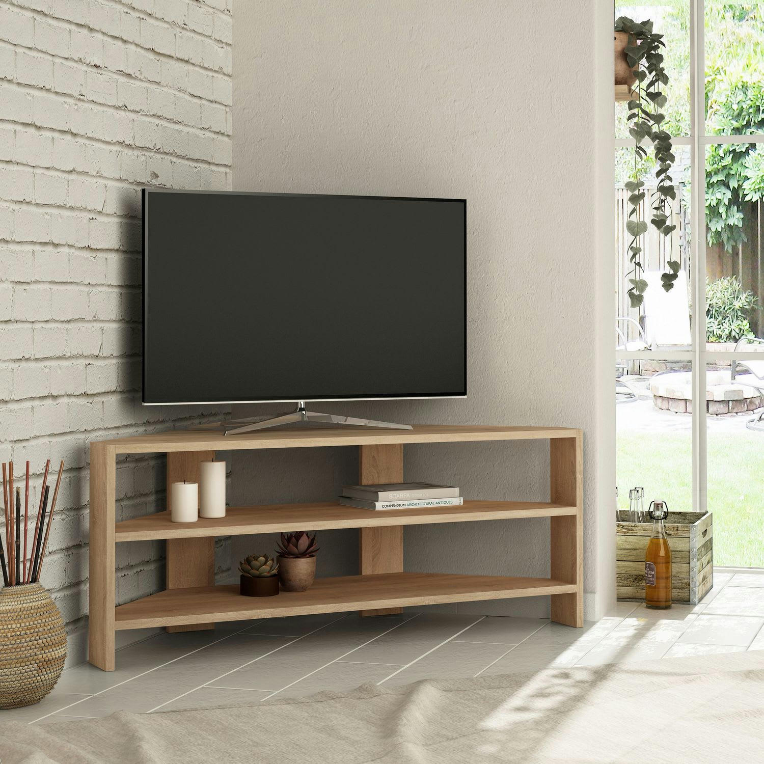 THALES - Meuble TV d'angle design scandinave L. 114 x H. 45 cm -