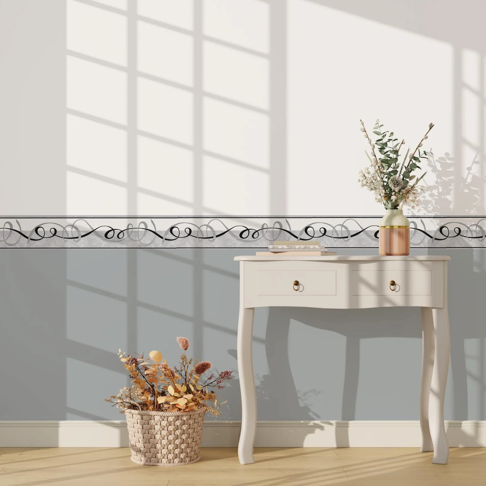 Frise vinyle RUBAN coloris gris perle