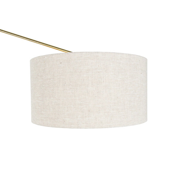 Lampadaire doré avec abat-jour gris clair 50 cm réglable - Editor