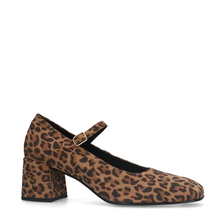 Manfield Leopard Mary Jane pumps