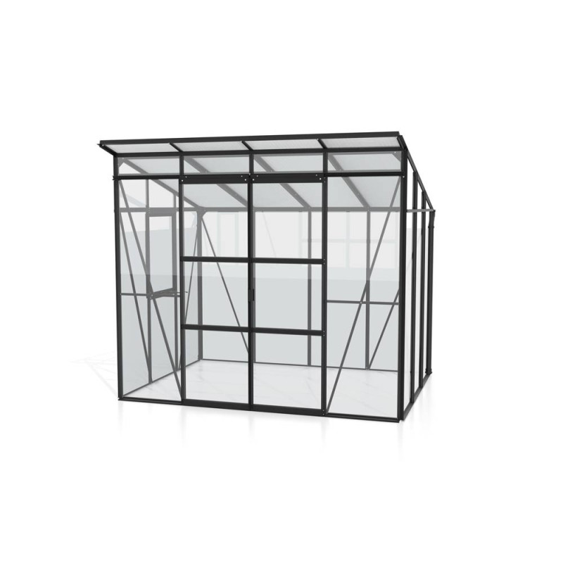 Serre en verre Freya noire 5,9 m² VITAVIA