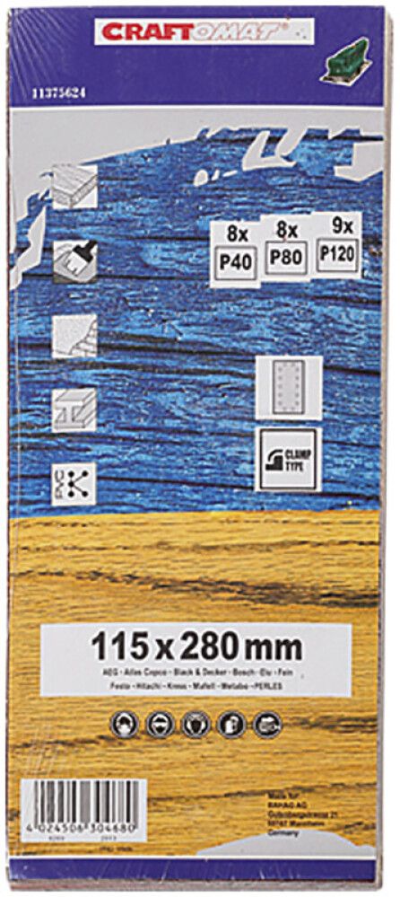 SANDPAPIR CRAFTOMAT BÅNDSLIPEPAPIR 280X115MM K40-120