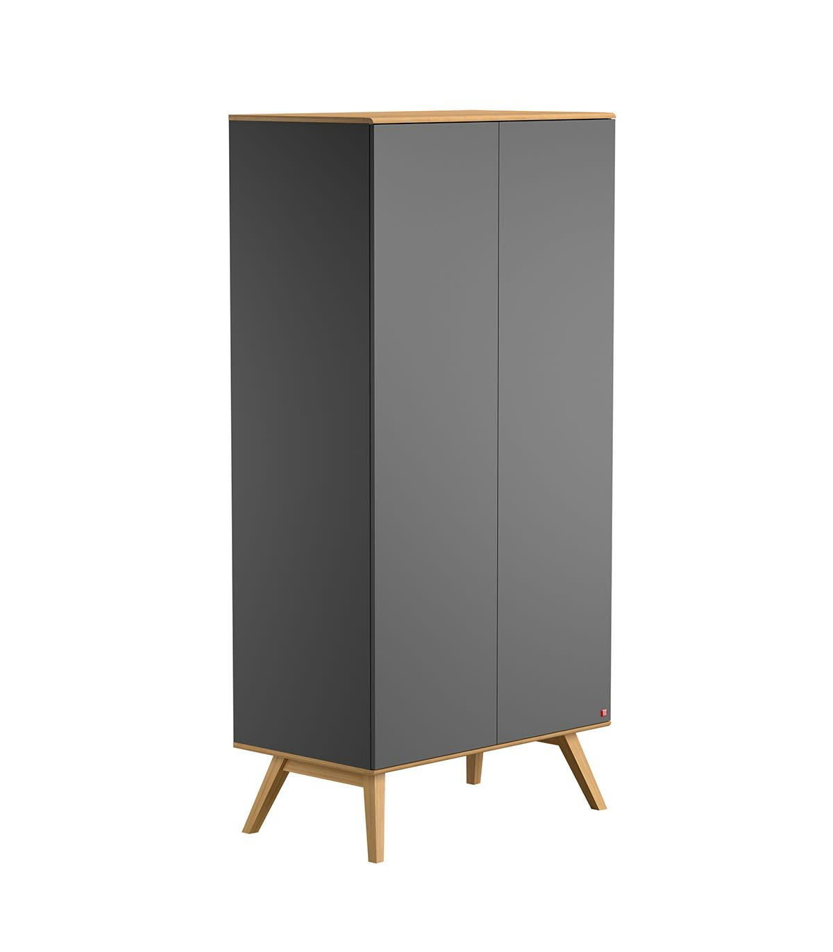 NATURE - Armoire 2 Portes avec Penderie et 8 Étagères L100 x H207cm