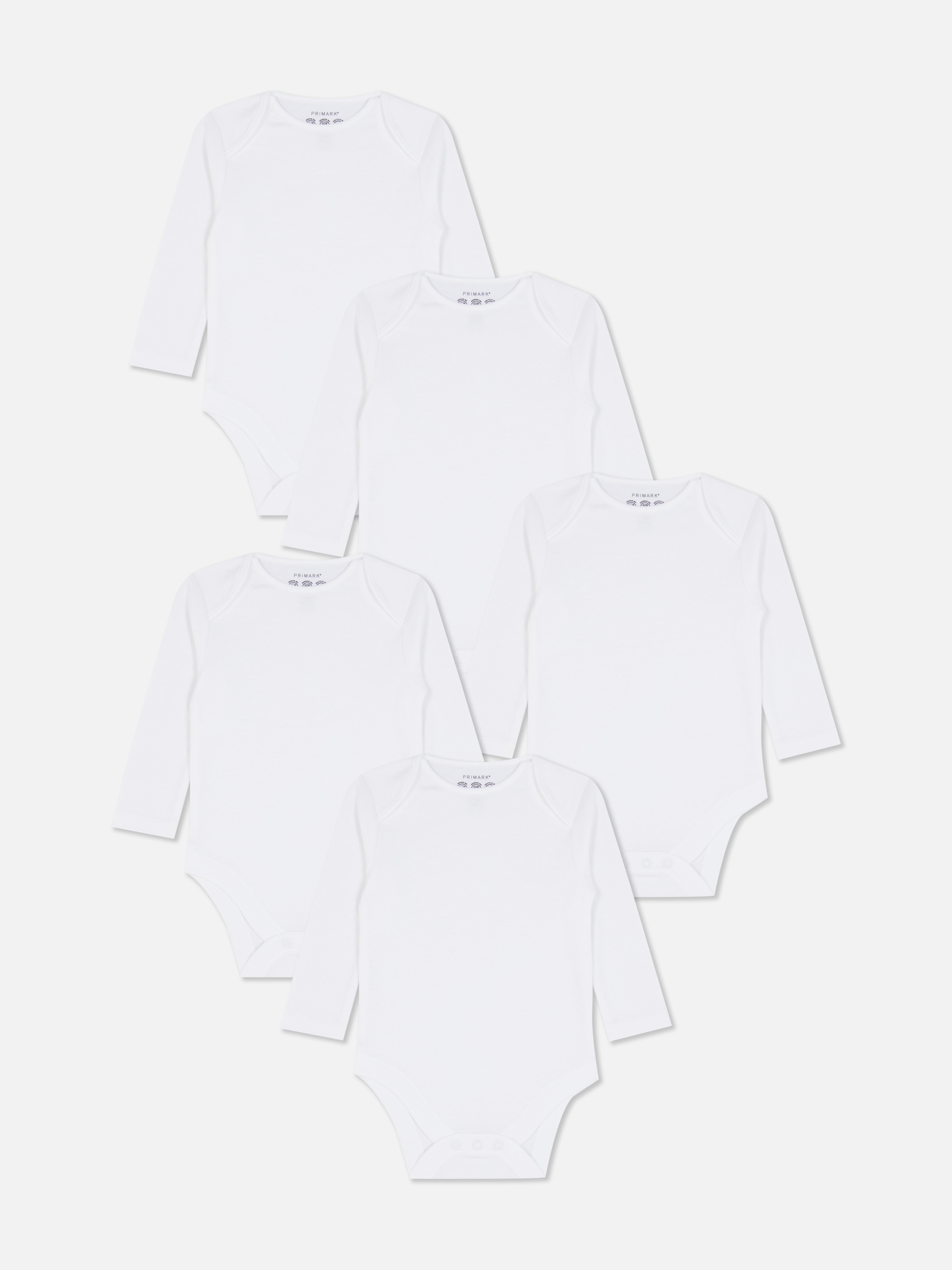 0-36mths | 5pk Essential Long Sleeve Bodysuits