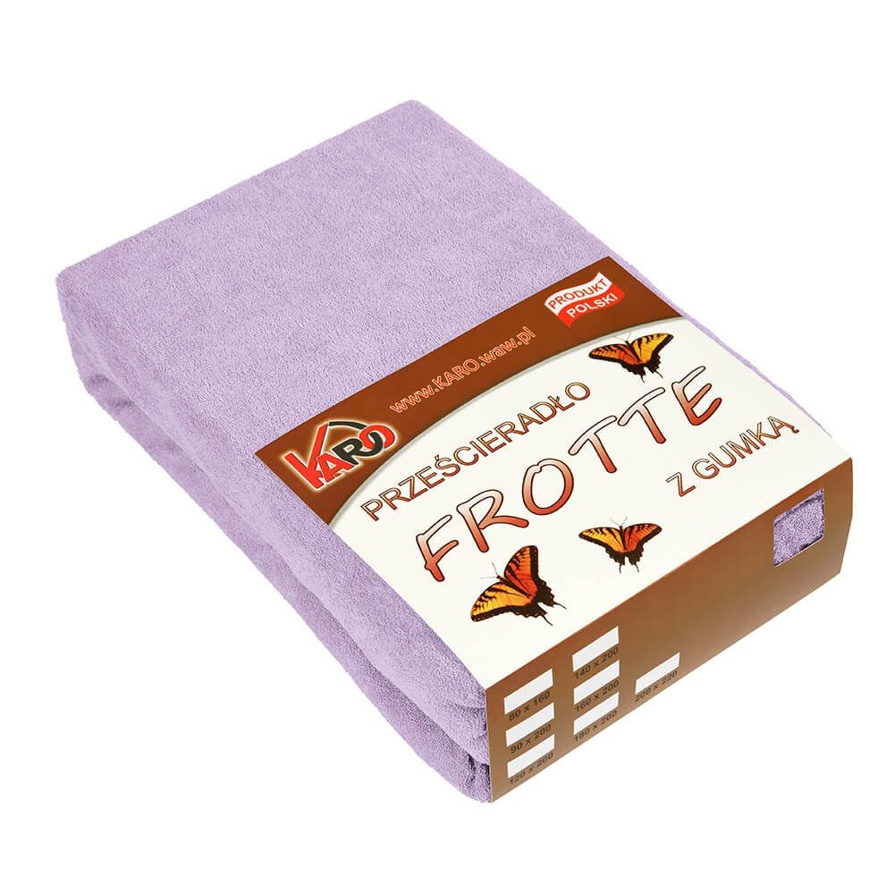 Prześcieradło frotte z gumką 160x200 wrzosowe 036 KARO