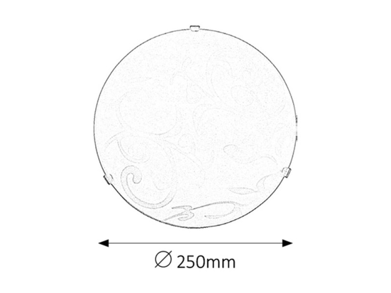 Plafonbiało-przezroczysty okrągły 25cm Scroll 1xE27x60W IP20 Rabalux