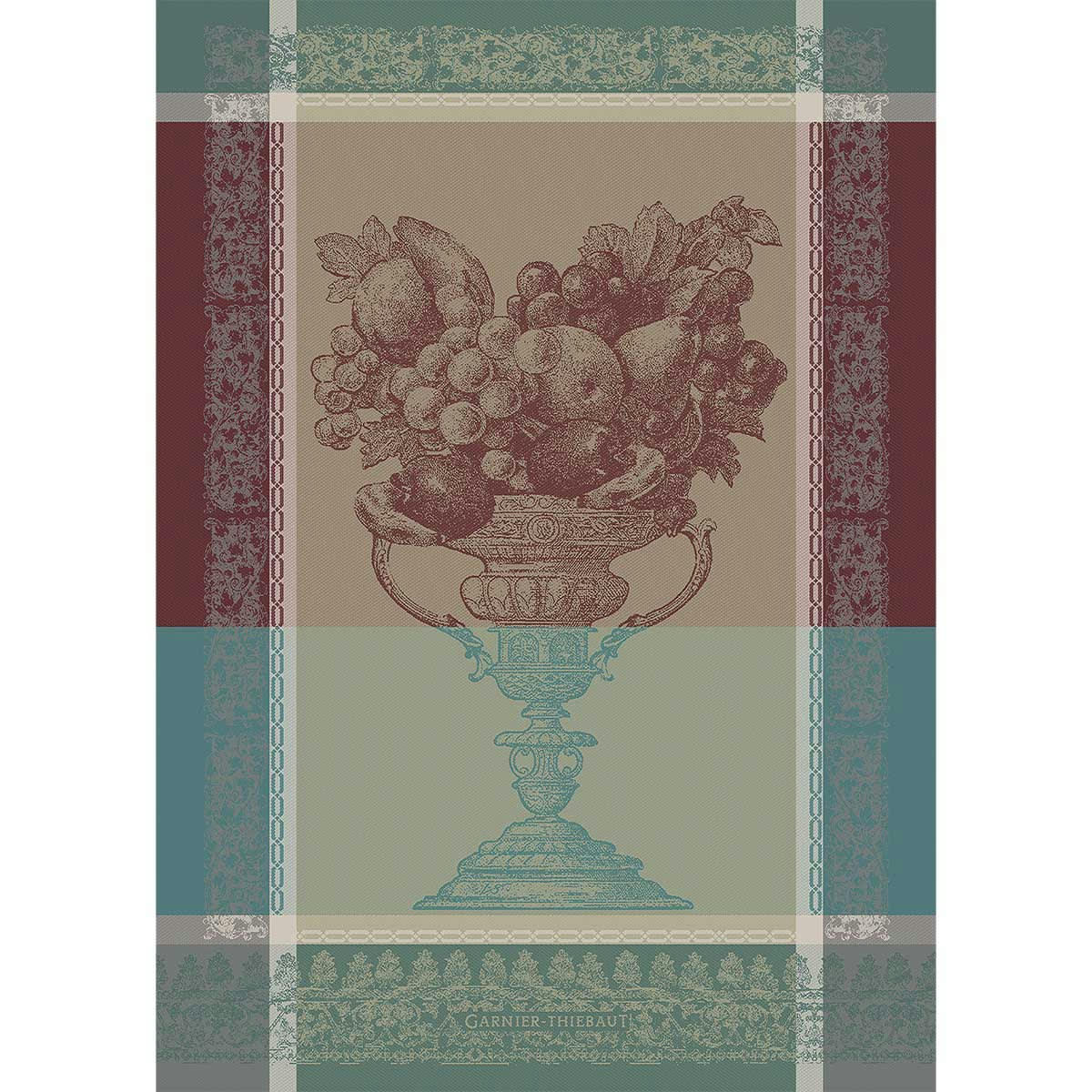 COUPE FRUITS FRAIS BORDEAUX - Torchon  pur coton bordeaux 56x77