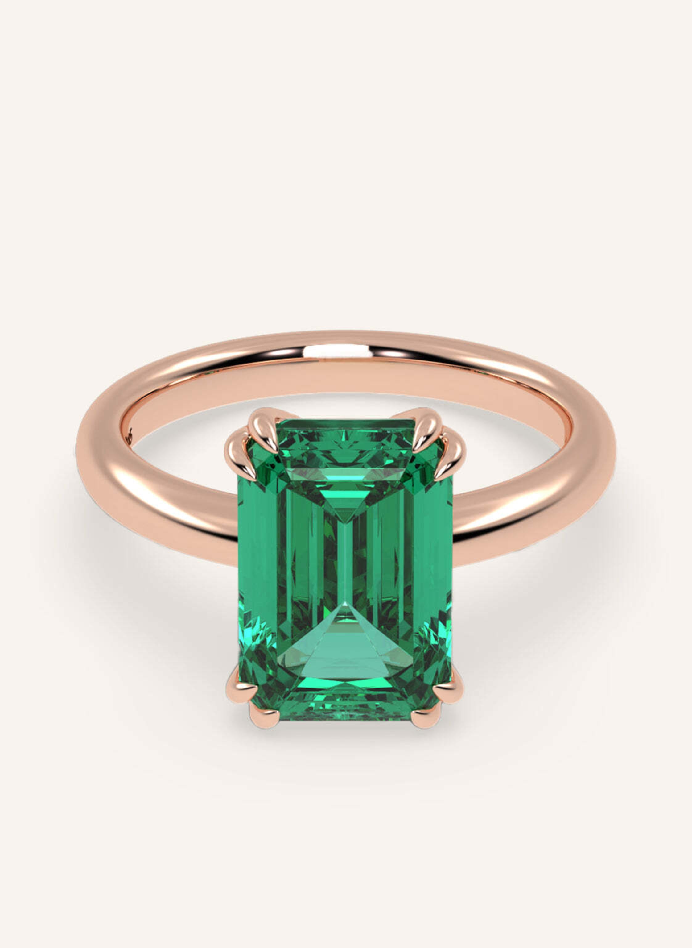 VEYNOU Ring EDEN ESSENCE aus 14 Karat Roségold und 3,0ct. Smaragd