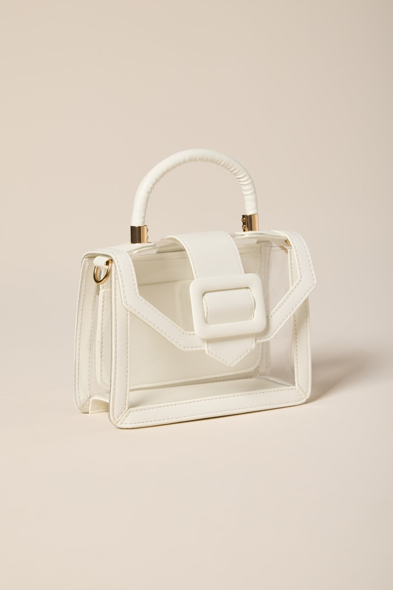 Pam Clear Buckle Top Handle Bag
