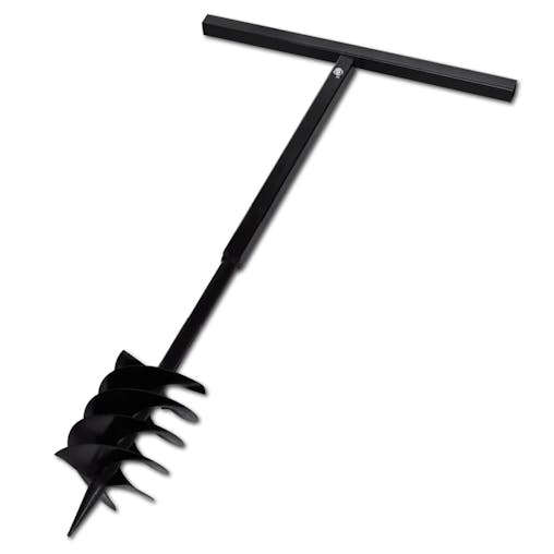 NNEVL Ground Drill with Handle 180 mm with Extension Tube 5 m Steel
