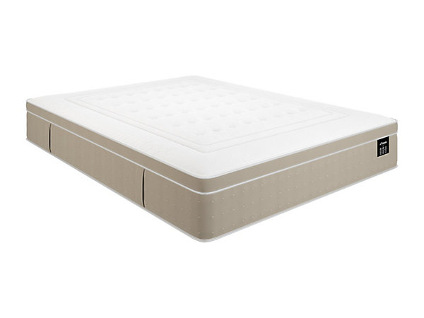 Ensemble 160 x 200 cm sommier coffre blanc   matelas hybride ressorts ensachés 7 zones et gel à mémoire de forme ép.28cm - CIREVA