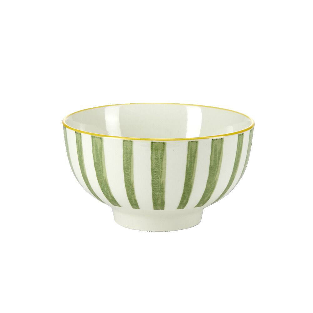 Coupelle porcelaine "Dolce Vita" blanche et verte 320ml Ø11,5cm