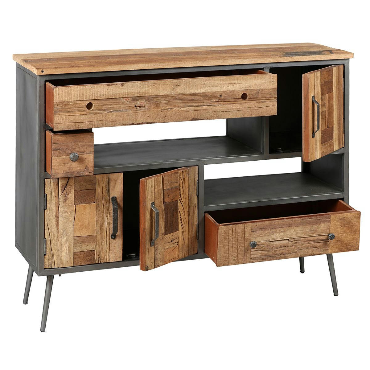 LEONARD - Meuble  de rangement 3 portes 3 tiroirs