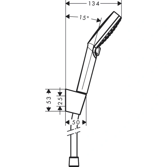 Brausehalter, »Crometta«, HxT: 35,6x13,6 cm, weiß/chrom