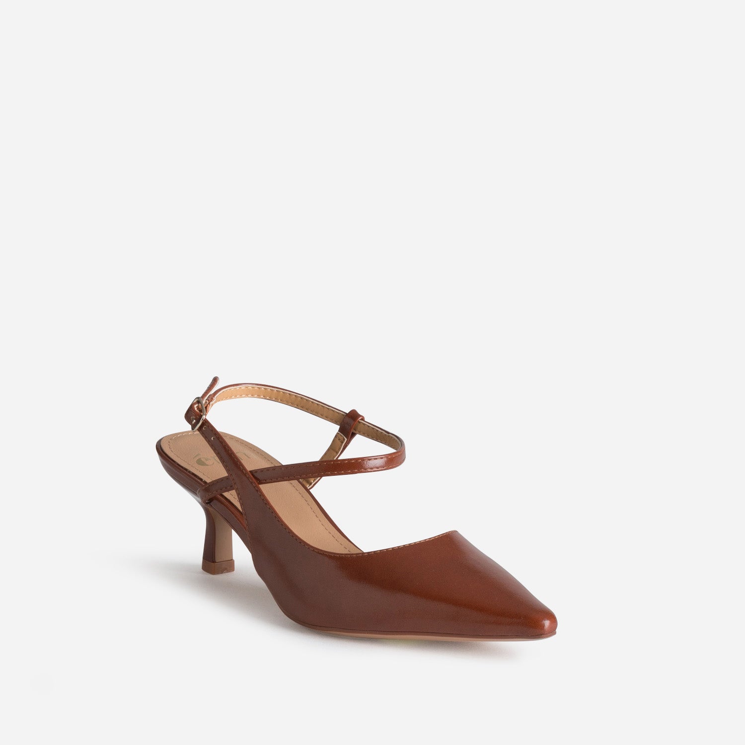Escarpin slingback cognac