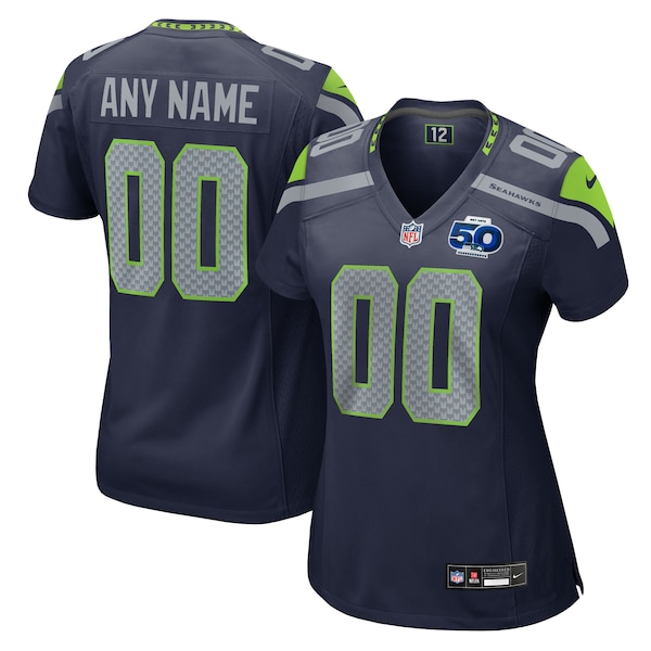 Seattle Seahawks Nike Women's 50th Season Team Custom Game Jersey - College Navy/Royal/Neon Green