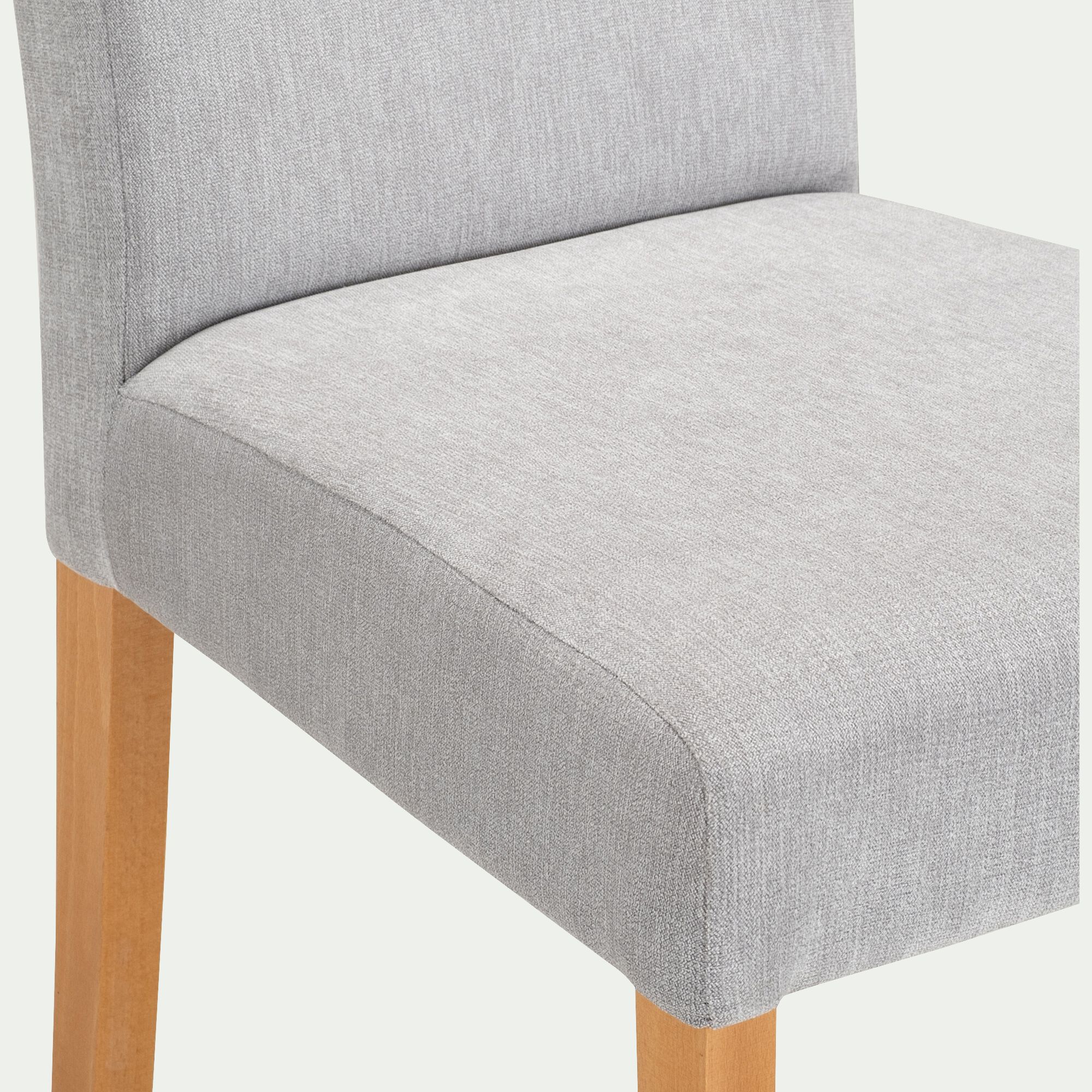LANA - Chaise en tissu avec piètement en hêtre - gris