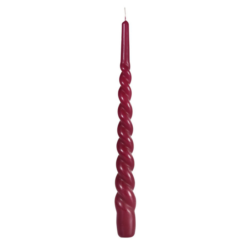 Bougie Twisted bordeaux 28 cm DUNI