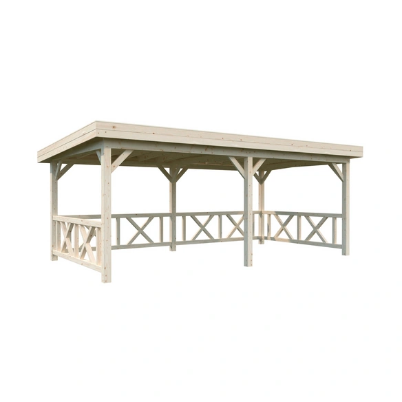Pavillon »Lenna Set 307«, BxHxT: 588 x 245 x 300 cm, Braun