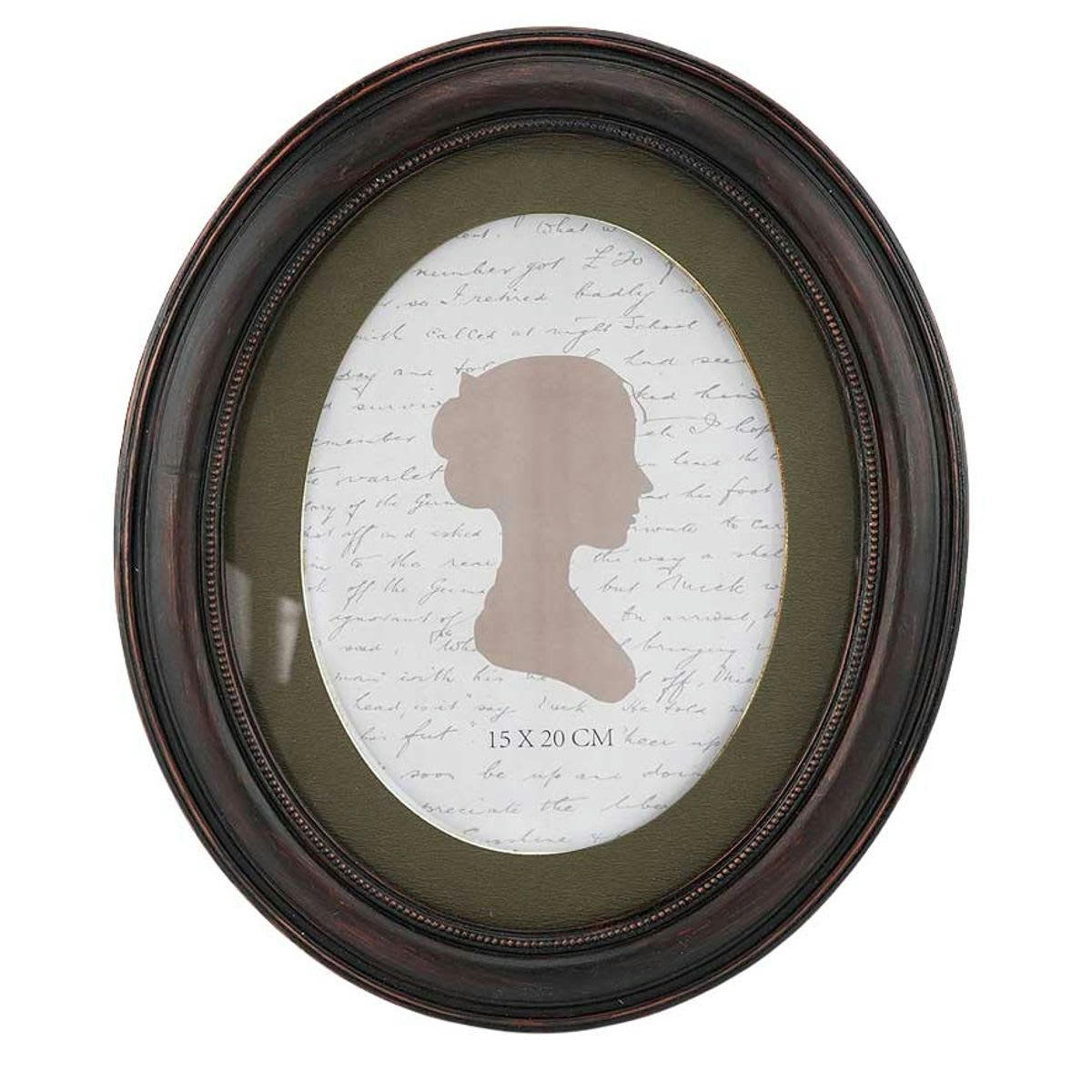 - Cadre photo ovale finition bois