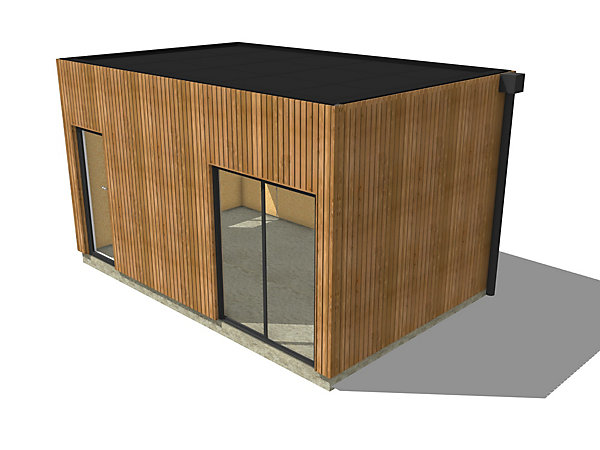 Bureau de jardin 4 saisons en bois 5,5 x 3,5 x 3,2 m / isolation RE2020