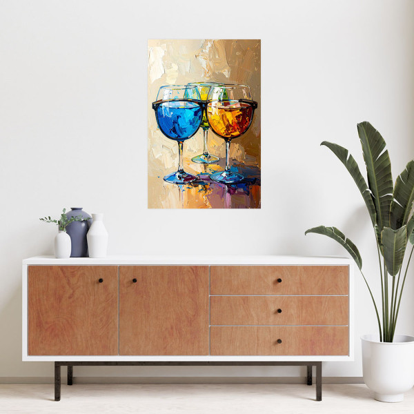 Naklejka samoprzylepna do salonu Feeby Kieliszki Napój Koktail 20x30