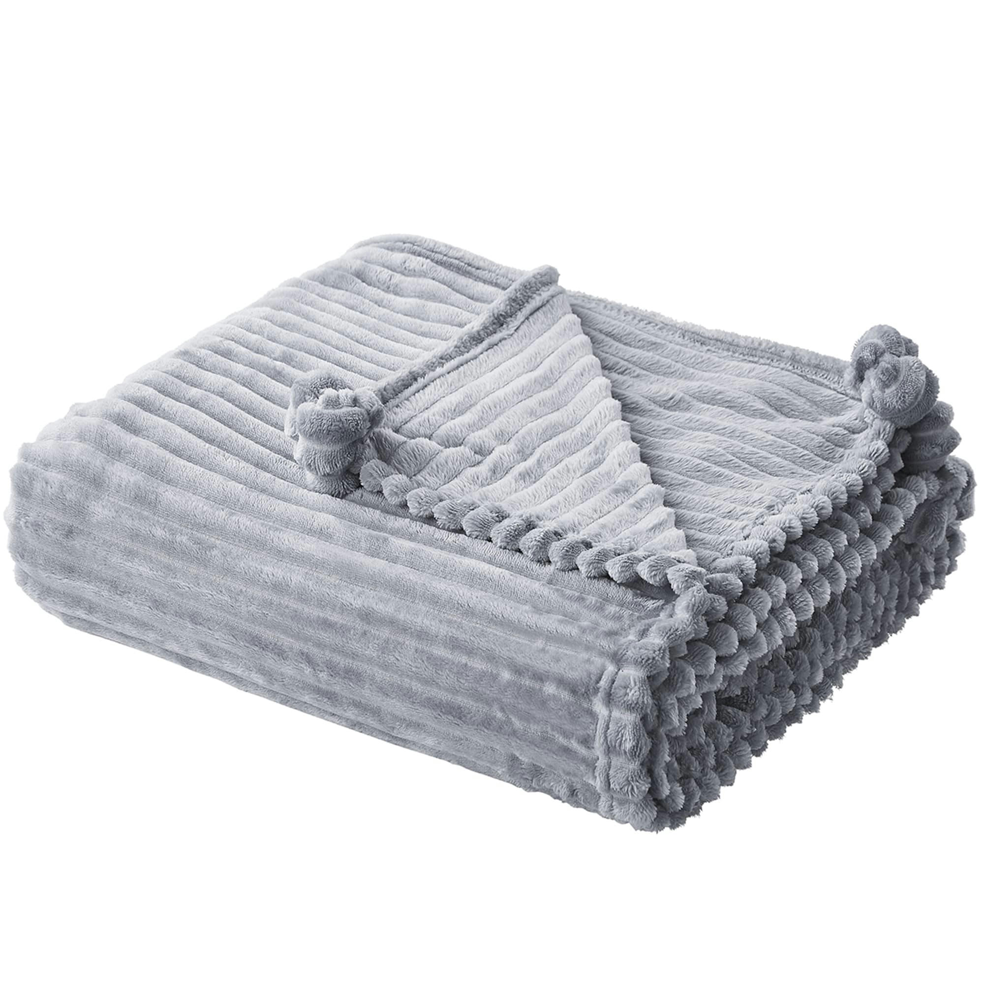 KAWERI - Couverture en polyester gris 200x150cm